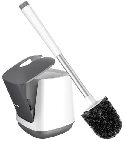 NileHome Toilet Bowl Brush and Holder Automatic Toilet Brushes for Bathroom with Holder Ventilated Toilet Cleaner Brush for Toilet Scrubber Cleaning