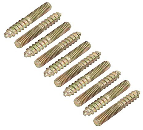 METALLIXITY Doppelseitige Schrauben (M6 x 40 mm) 10 Stück, Stockschrauben selbstschneidende doppelseitige Schrauben – für Reparaturen zu Hause