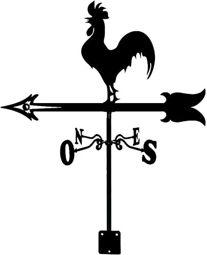 Veletas meteorológicas Gallo Cantando Patio de Acero Inoxidable Veleta de Hierro Forjado Indicador de dirección del Viento Esculturas Creativas de Aviones Veleta para Soporte de Animales al