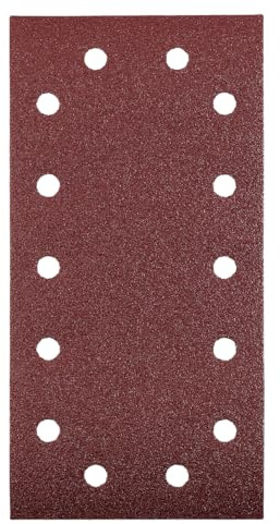 kwb Tiras de lija de 115 x 230 mm de corindón noble con grano 240, cambio sin herramientas, encolado de resina sintética y soporte de papel reforzado para el fino pulido de madera y metal