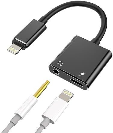 Adaptateur Lightning Jack vers 3.5 mm Ecouteur Iphone(2en1)certifié Apple MFI Chargeur Cable Casque Double Prise Accessoire pour 14 13 12 11 Pro Max 7 8 Plus X Se Ipad Air Câble Voiture Audio Écouteur