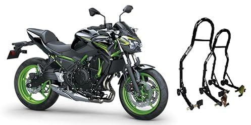 Coppia di 2 cavalletti moto alzamoto alza ruota anteriore e posteriore per alzare la gomma davanti e dietro della Kawasaki zeta z 650 z650
