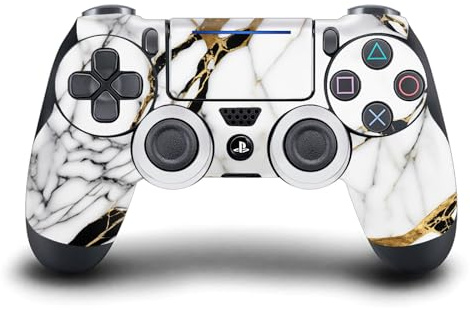 Head Case Designs White, Gold, and Black Marble Vinyl Sticker Gaming Skin Decal Cover Compatible With Sony PlayStation 4 PS4 DualShock 4 Controller