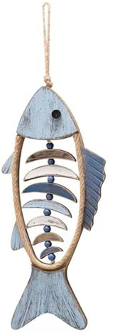 Lawaia Fenster deko hängen Fisch deko Maritime Holz deko Bad hängedeko treibholz deko Fische wanddeko Holz(21 * 47cm)