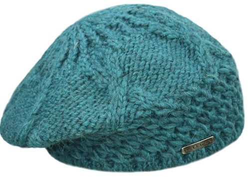Melegari Strickmütze | Pragelierte Baskenmütze | Mütze aus Wolle und Alpaka | Made in Italy | Herren Damen | Herbst / Winter