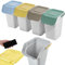 KADAX Kit de tri des déchets avec couvercle à rabat hermétique, poubelle de 25 litres, poubelle de cuisine, collecteur de déchets (gris clair, 4 x 25 l)