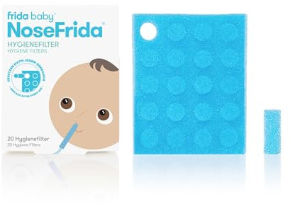 Frida Baby NoseFrida Hygienefilter Nachfüllpackung | 20 Einwegfilter für den Nasensauger | Klinisch getestet, hygienisch & sicher | Für effektive Schnupfenhilfe bei Babys