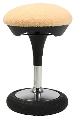 TOPSTAR Sitness 20 Animal Collection, ergonomischer Sitzhocker, drehbarer Arbeitshocker, Bürohocker mit Schwingeffekt, Lamm hell