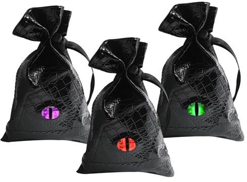Knana 3 x Drachen-Würfelbeutel aus Leder – DND-Würfelbeutel aus Leder