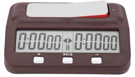 Schachuhr, Profession Eller Digitaler Schach-Timer mit Bonus Verzögerung, Alarm Funktion, Tragbarer Fortschritt Licher Schachuhr-Timer für Brettspiele (Burgund)