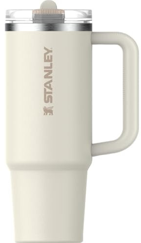 Stanley Quencher ProTour Flip Straw Tumbler with Leakproof Lid 30 oz | Built-In Straw & Handle | Cupholder Compatible for Travel | Insulated Stainless Steel Cup | BPA-Free | Cream