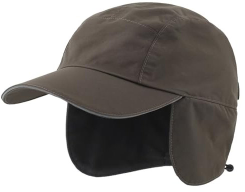 Decentron Cappello invernale da uomo resistente all'acqua con fodera in pile riflettente, berretto con paraorecchie, caldo cappello da baseball sportivo, Verde militare, Taglia unica