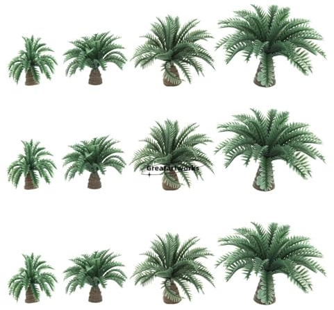 Model Trees Model Train Scenery,20Pcs 2.5-4cm Dwarf Coconut Palm Trees Scenery Models Resin Bush Artificial Forest Railway Sand Table Craft