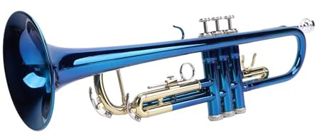 Trumpet, Professional Performance Trumpet Excellent Sound Quality Bb Standard Trumpet Blue Color Copper Gold Keys Beginner Trumpet With Comfortable Mouthpiece for Performance