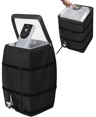 ACESOME Waterproof and Insulated Hot Tub Cover with Heater Pump for Lazy Spa - 16.9*14.9*21.2inch Polyester for Outdoor Bathtub (Black with Transparent Window)
