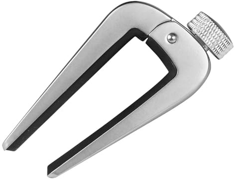 Universeller breiter Gitarren-Kapodaster, passend for 6/12-saitige akustische klassische E-Gitarre, Bass, Mandoline, Banjos, Ukulele, Schwarz(Silver)
