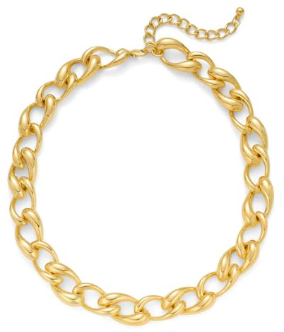 WOWORAMA Gold Chunky Chain Necklace for Women Chunky Link Chain Choker Necklace Trendy Thick Punk Statement Necklaces
