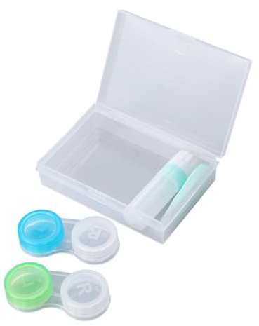 SEWOART 2pieza Estuche para Lentillas Tarro De Almacenamiento Cajas Dobles para Lentillas para Llevar El Bolso