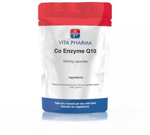 Vita Pharma Co Enzyme Q10, 500mg Vegetarian Capsules, 60 Count