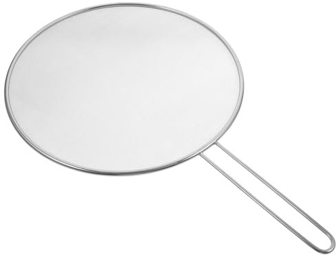 SECFOU Paraschizzi per Padella Schermo Antispruzzo in Acciaio Resistente 29 Cm Manico, Protezione Anti-Schizzi di Grasso e Olio per Cottura Sicura in Cucina