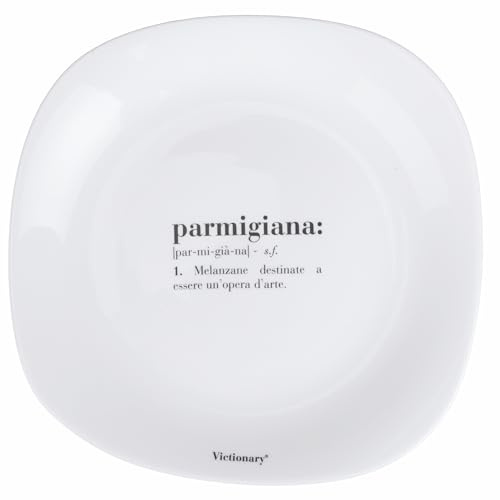Victionary Parmigiana - Juego de 6 platos llanos cuadrados, 28 x 28 cm, de vidrio opalino