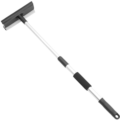 PRETYZOOM Raclette Télescopique pour Vitres Voiture Essuie-Glace Pare-Brise Raclette Douche Double Face Nettoyeur Miroirs Portes