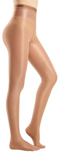 Yilanmy Glänzende Strumpfhose Damen Ölig Glanz Hohe Taille Strumpfhose Glossy Tanzstrumpfhose 70 DEN,L