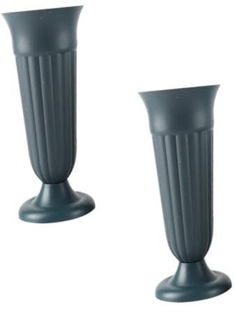 CLISPEED Vasi a Cono in Plastica Pp per Fiori da Tomba 2 Pezzi, Portafiori Robusti per Cimitero Punta per Fissaggio Terreno, Contenitori per Composizioni Floreali da Giardino e Prato