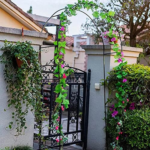 Arche de jardin romantique en fer, treillage incurvé pour plantes grimpantes, arbre de cérémonie de mariage pour jasmin, 1,4 x 2,3 m, pergola rose pour décoration extérieure, élément de décoration de