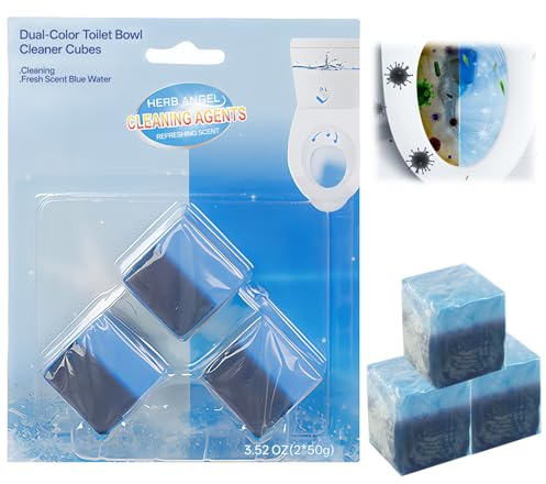 WC Wasserkasten Würfel 3x50g mit Lavendelduft, Intensiv Blau - Duo-Aktiv Reiniger gegen Kalkablagerungen, Verhindert Verfärbungen, Spülkasten-Tabs mit Langzeitwirkung und Frische-Effekt