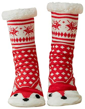 Cocila Chaussettes Homme Femme Femmes De Noël En Coton Imprimez Des Antidérapantes Plus Épaisses Tapis Polaire Hiver Soquette 39-42 Socquettes 35-38 Fille 35 Sans Couture Chaude 39 42