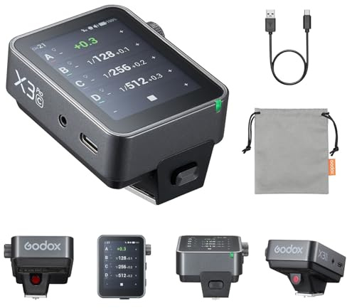 Godox X3ProC TTL Trigger flash wireless per Canon, 32 canali, 16 gruppi | Touchscreen a colori, supporto per 3 modalità di scatto, batteria al litio integrata, controllo tramite app