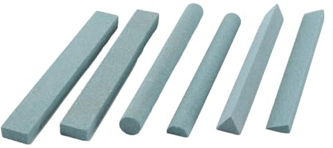 Gutol 6 Pieces Of Sharpening Stone, Green Silicon Carbide Mixed Grinding Stone Strips, 180 Mesh, 100x10mm