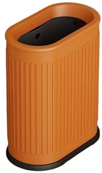 RUNZE765Z Corbeille à Papier Poubelle Ronde Ouverte en Acier Inoxydable for Chambre à Coucher ou Bureau Domicile Poubelle De Bureau(Orange)