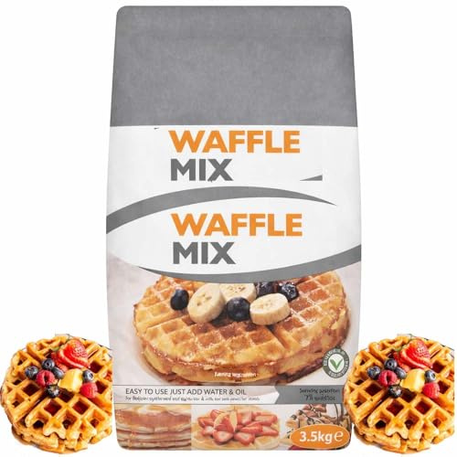 Foods Waffle Mix 3.5kg – Easy Bake Batter, Just Add Water & Oil, Light Crispy Texture, Ideal for Breakfast & Dessert, Vegetarian Friendly