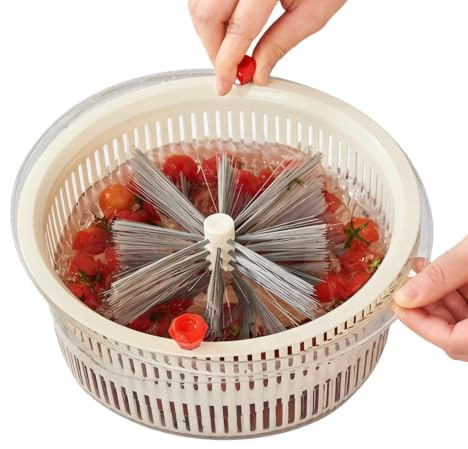 de Bayas Colador Giratorio, Limpieza, Almacenaje | Bol lavabayas y escurridor de frutas para Ensalada Verduras Productos Hogar Cocina Camping Picnic Restaurante Apartamento