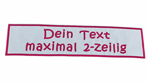 Wolfszeit Reflektierender rechteckiger Aufnäher Rec1 mit Reflektorstoff - für Deinen Wunschtext - viele Farben und Größen zur Auswahl - 25x6cm