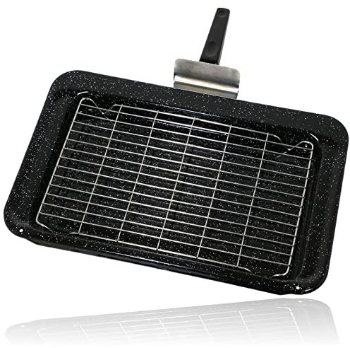 SPARES2GO Complete Grill Pan Tray Rack & Handle for Rangemaster Oven Cooker (445 x 276mm) - Fitment List D
