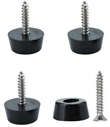 sourcing map 4pcs Rubber Feet Bumper Furniture Table Amplifier Speaker Cabinet Floor Protector Desk Printer Leg Pads with Screws, D22x18xH10mm