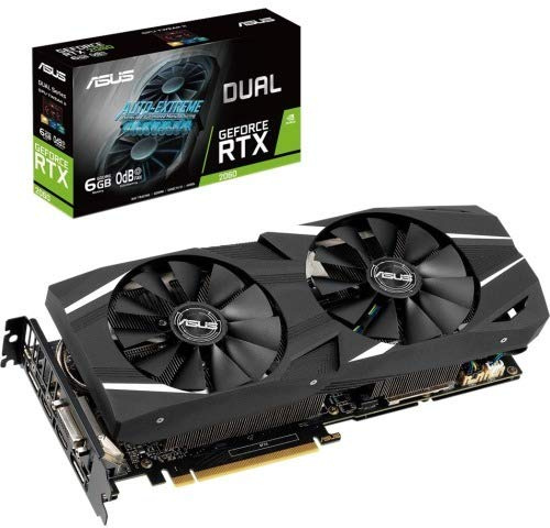 ASUS GeForce RTX 2060 6G GDDR6 Dual-Fan Edition VR Ready HDMI DP 1.4 DVI Tarjeta gráfica (DUAL-RTX-2060-6G)