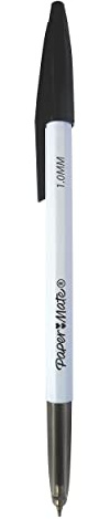 Paper Mate O45 Penne a Sfera, Punta Fine 1.0 mm, Inchiostro Nero, Nero, 50 Pezzi