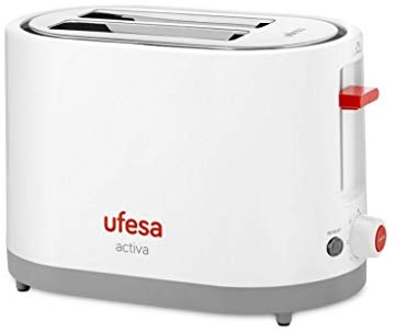 Ufesa TT7385 Tostadora con Potencia 750W y 3 Funciones, Descongelar, Recalentar y Cancelar. Selector Electrónico de 7 Posiciones de Tueste, 2 ranuras/2 tostadas