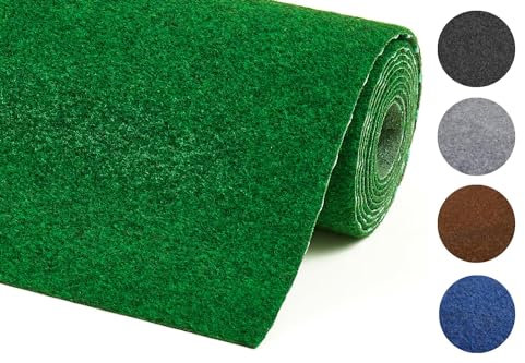 Misento Kunstrasen Outdoor Teppich - wetterfester Rasenteppich für Balkon, Terrasse & Garten - leicht zu verlegen -133 x 300 cm, Grün