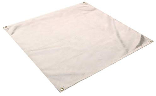 HEMOTON Couverture Anti-feu de 60 x 60 cm, Couverture d'extincteur, Contre Les étincelles pour Feux de Graisse, Base Ignifuge pour Camping, Pique-, cheminée, Barbecue, Blanc
