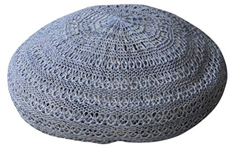 Amosfun Strohhut Sonnenhut Sommer Strandhut Damen Mädchen Häkelmütze Aushöhlen Strickmütze Frühling Baskenmütze Handgemacht Barett Frühling Französische Mütze
