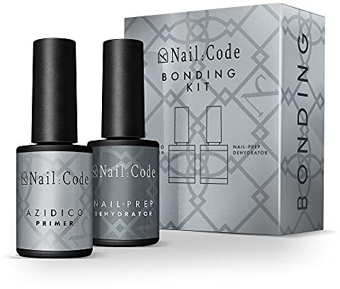 NailCode - Kit de unión deshidratante y base acidico (2 x 10 ml)