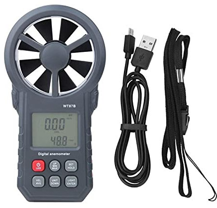 Termometro Misuratore di Velocità del Vento, WT87B Portatile Portatile USB Bluetooth Anemometro Digitale Termometro Misuratore di Velocità del Vento