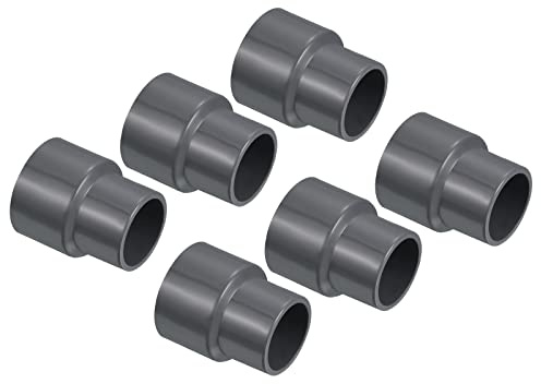 PATIKIL PVC Réducteur Tuyau Raccord 32x25mm, 6 Paquet Droit Couplage Adaptateur Connecteur, Gris