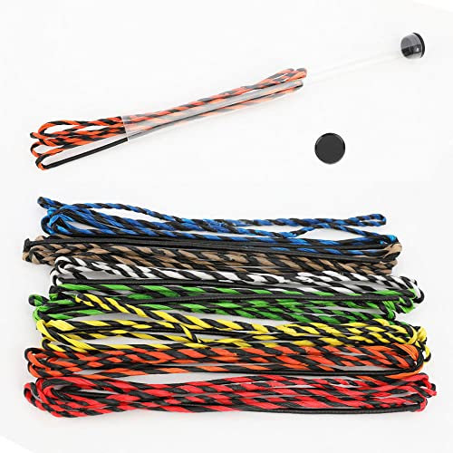 SHARROW Bogenschießen Ersatz Bogensehne 55 57 Zoll 16 Stränge Flämisch Doppelt Gedreht Bogenschnur für Recurve Bogen Langbogen (Schwarz&Orange, 57 Zoll)