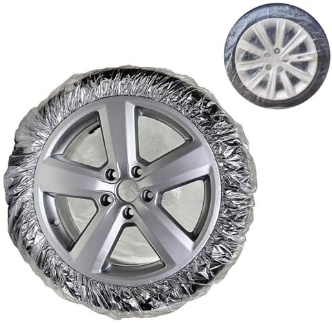 VADO VLTRA Autoreifenabdeckung, 4 Stück, universeller Einweg-Reifenschutz, staubdicht, Reifenmaske, verhindert Überspritzen, Rad-Reifenabdeckungen für Sprühfarbe, Autowäsche (4 Stück)